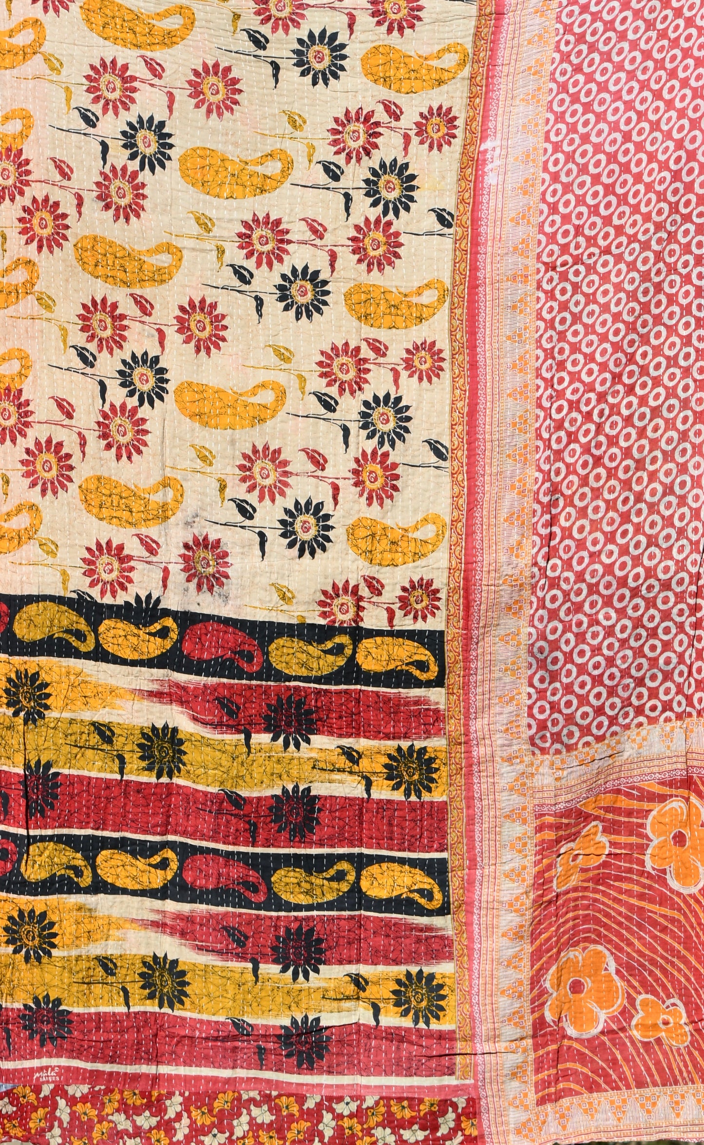 kantha quilt fair trade hand stitched 30