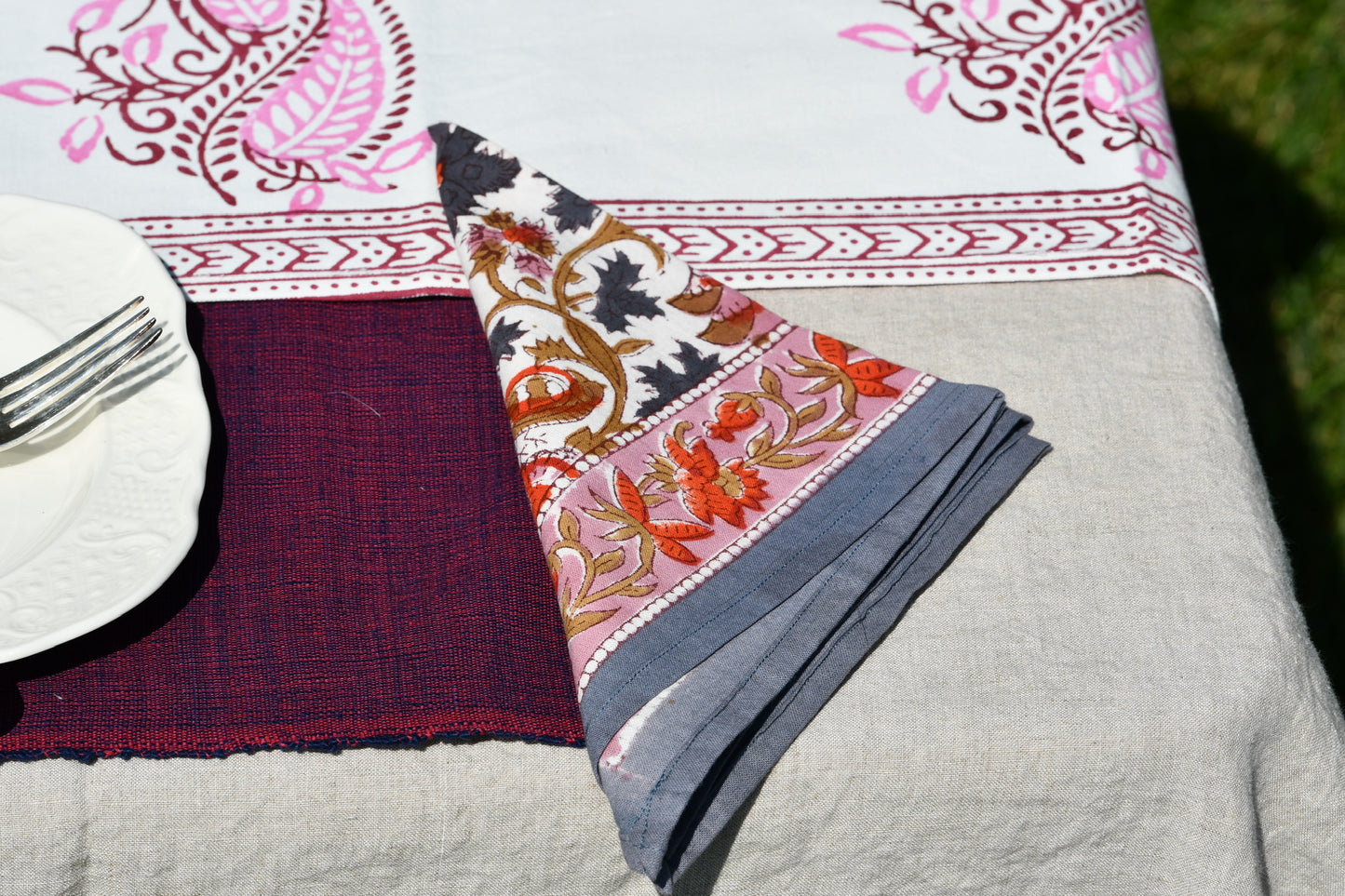 abode table runner fair trade handmade block print