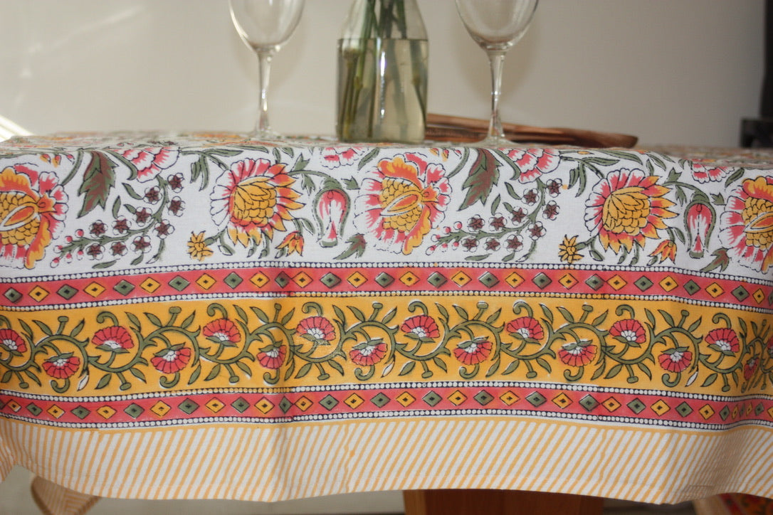 risus tablecloth fair trade handmade block print