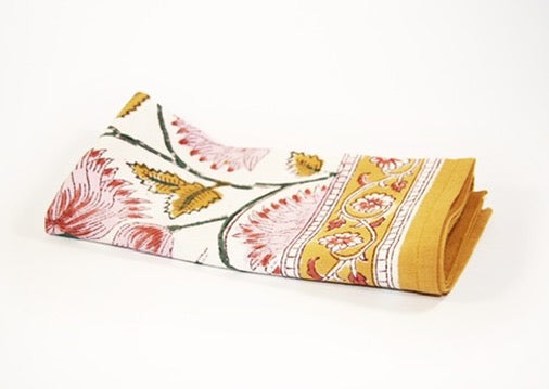 flore napkin set fair trade handmade block print