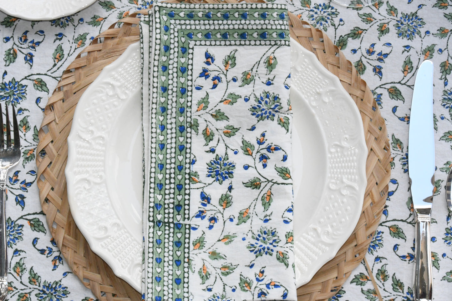 fons napkin set fair trade handmade block print
