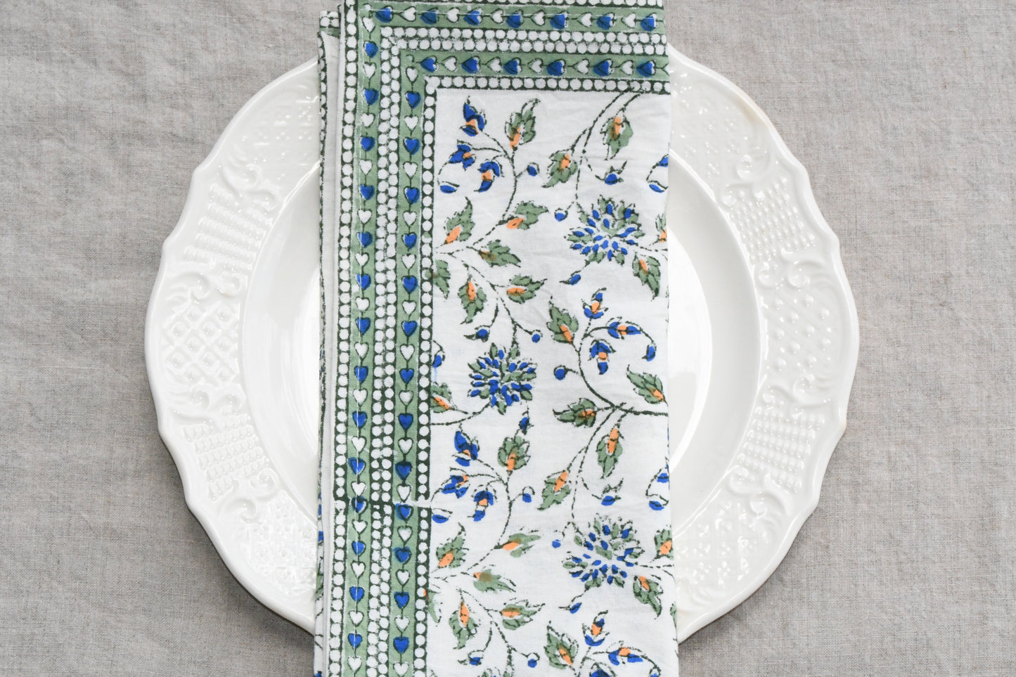 fons napkin set fair trade handmade block print