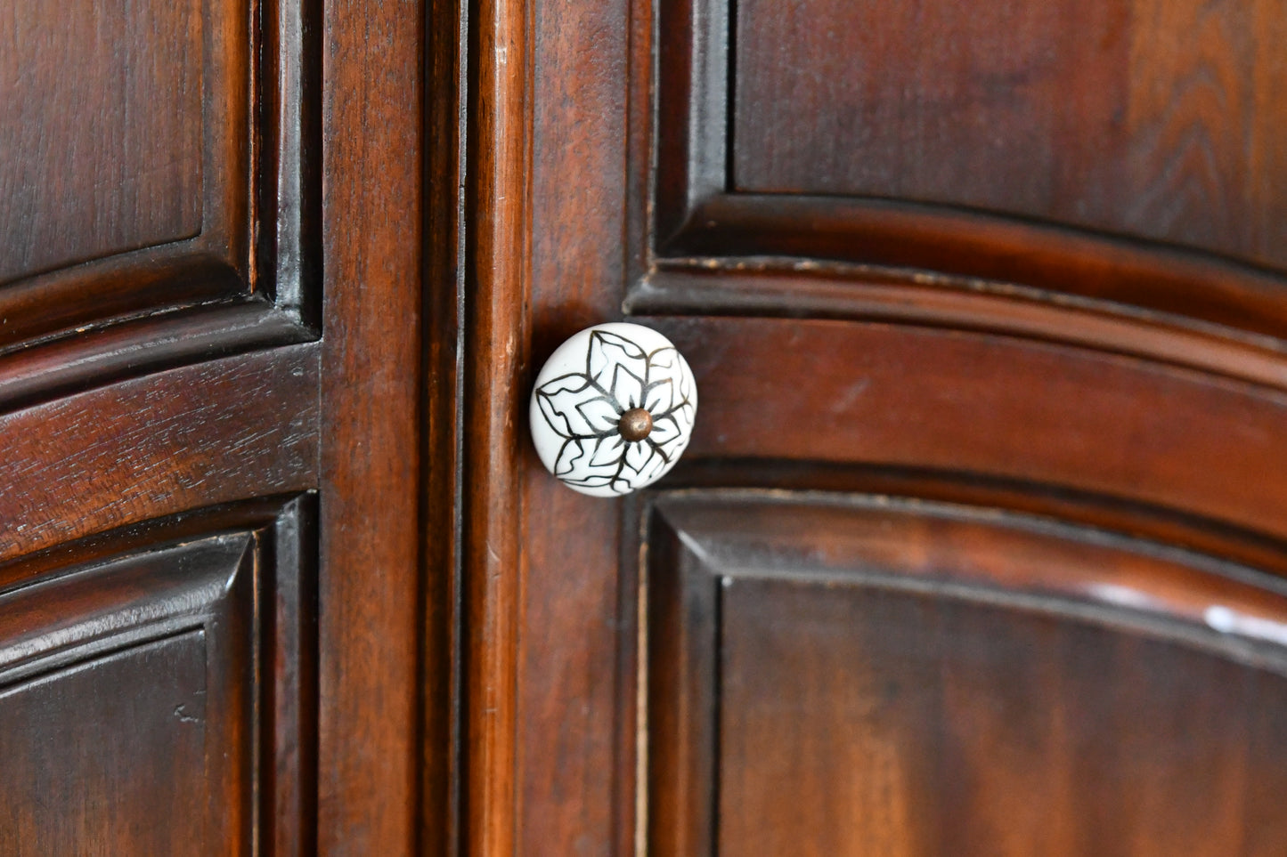 white flower cabinet knobs fair trade engraven ceramics