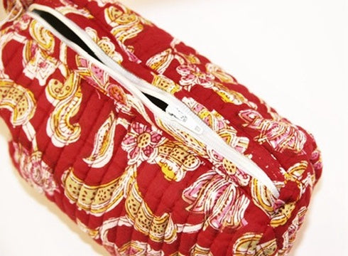 rufus cosmetic bag fair trade handmade block print