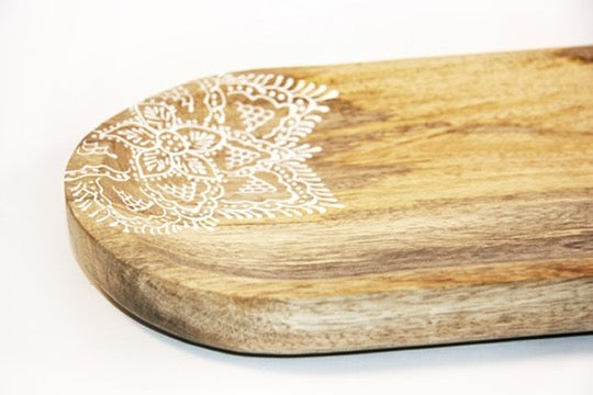 mandala tray fair trade handmade mango wood