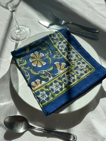 mare napkin set fair trade handmade block print