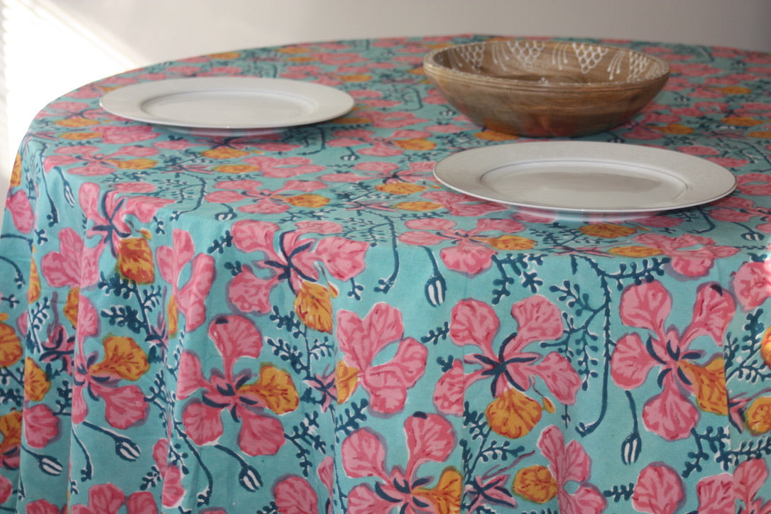 rotundus tablecloth handmade fair trade block print