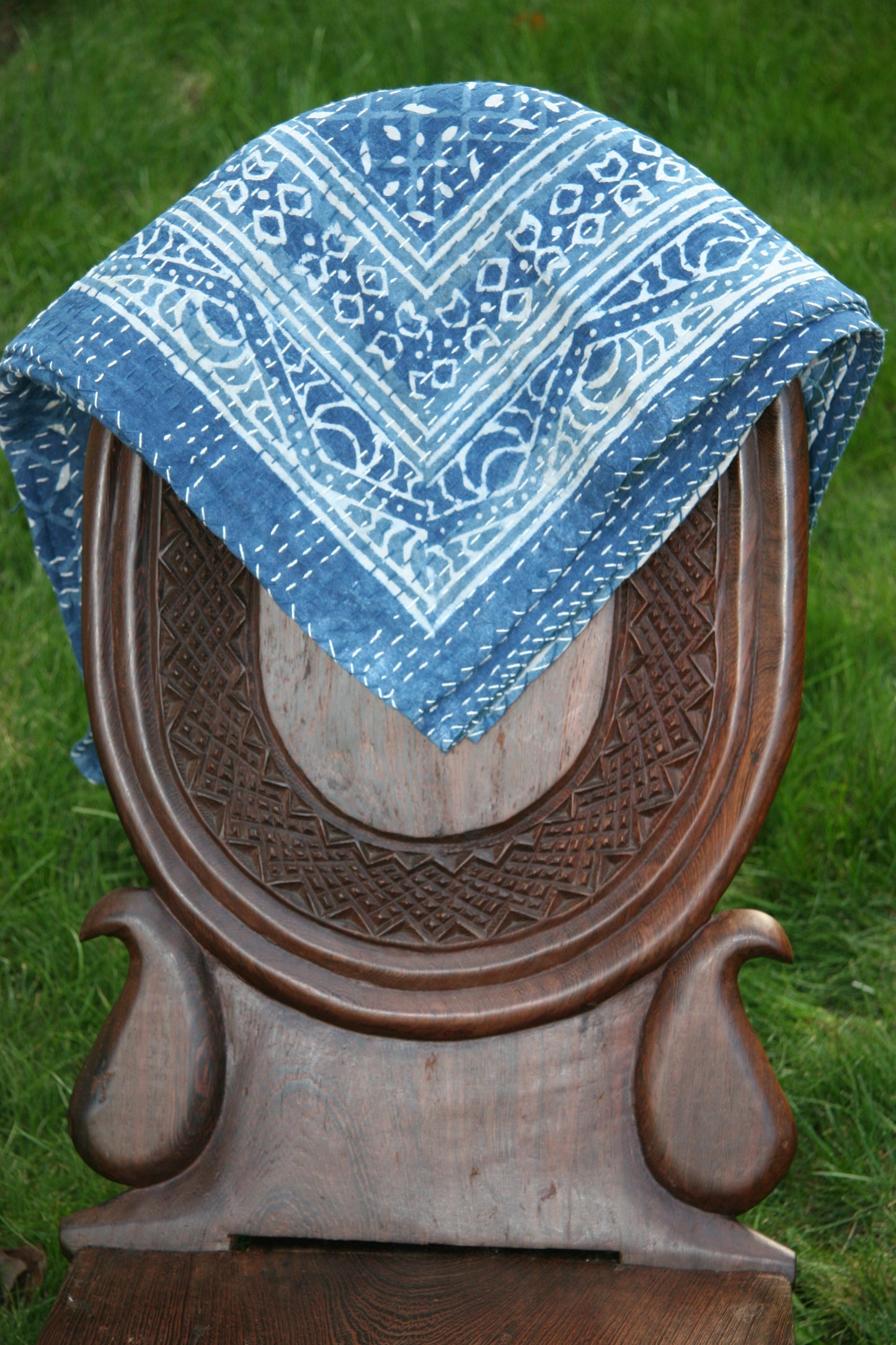 Testimo Kantha Quilt - Fair Trade Hand-Stitched Indigo