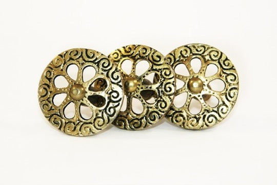 Gold Wheel Cabinet Knobs - Fair Trade Cast Iron