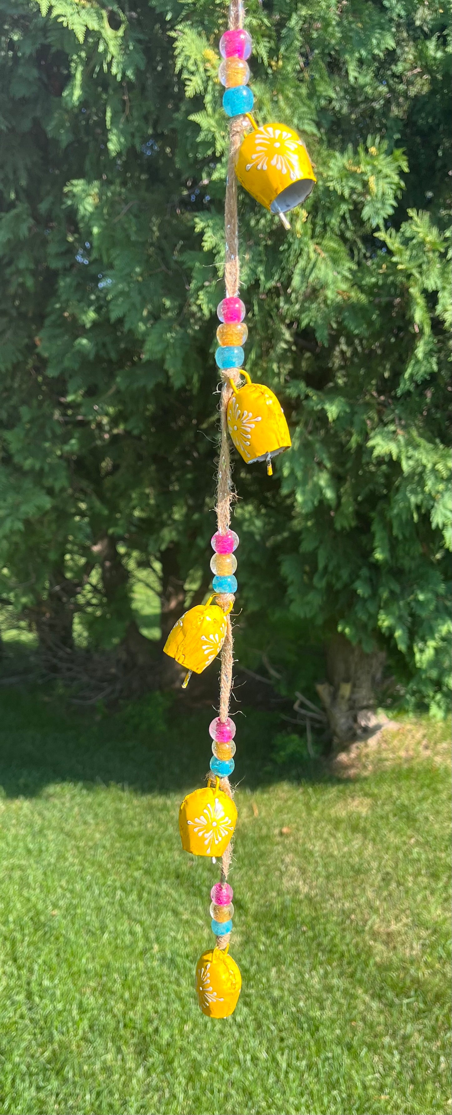 yellow bell set fair trade handmade painted