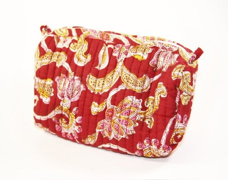 rufus cosmetic bag fair trade handmade block print