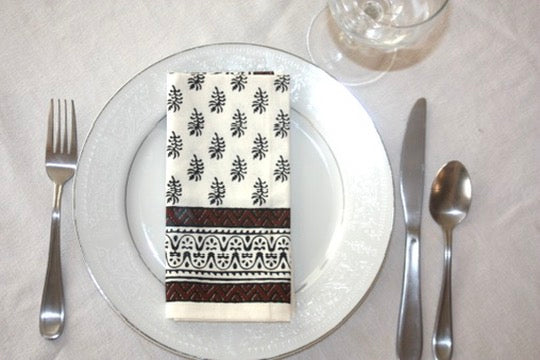 lumen napkin set fair trade handmade block print