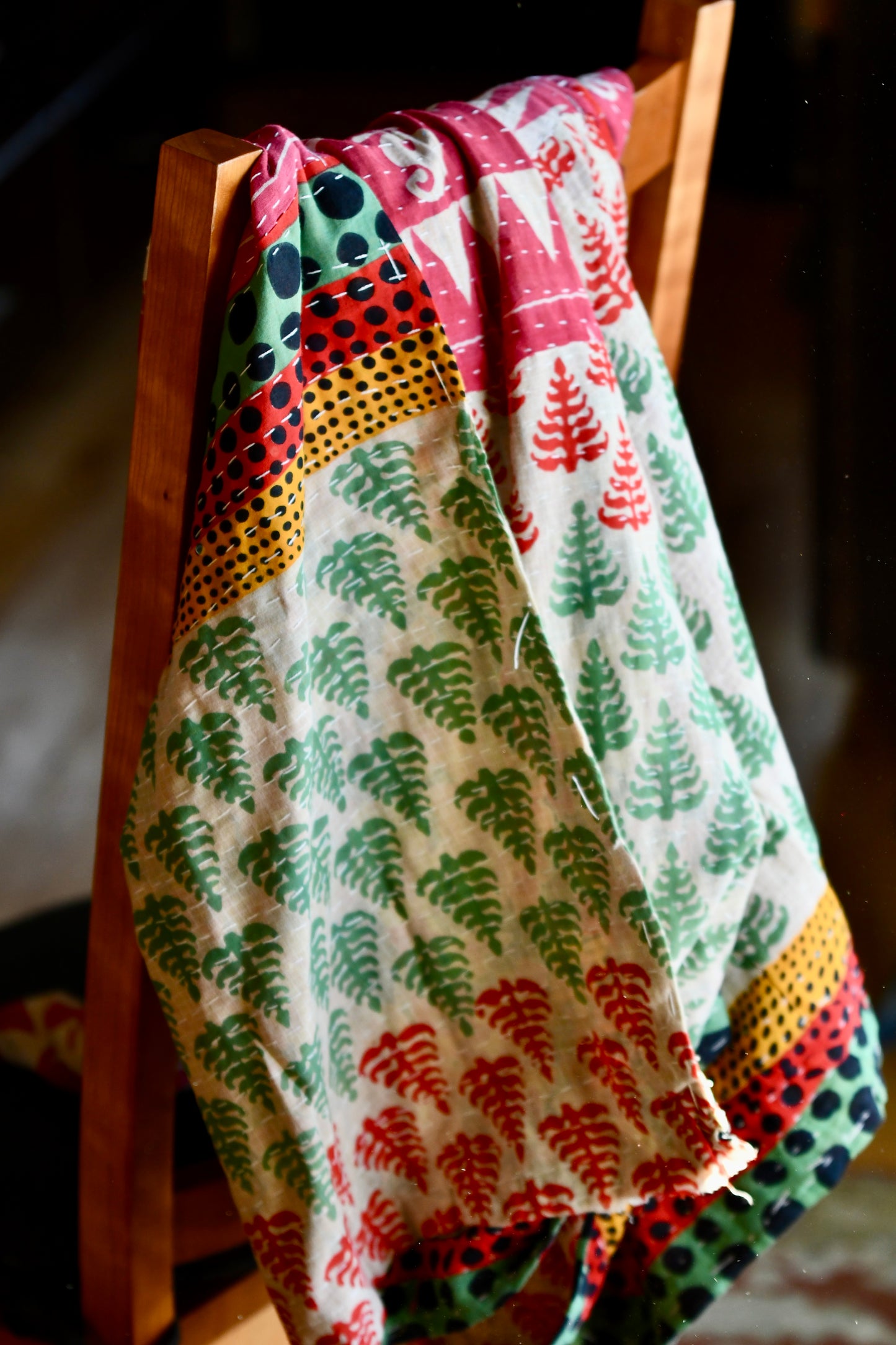 kantha quilt fair trade hand stitched 3