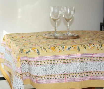 flavus tablecloth fair trade handmade block print