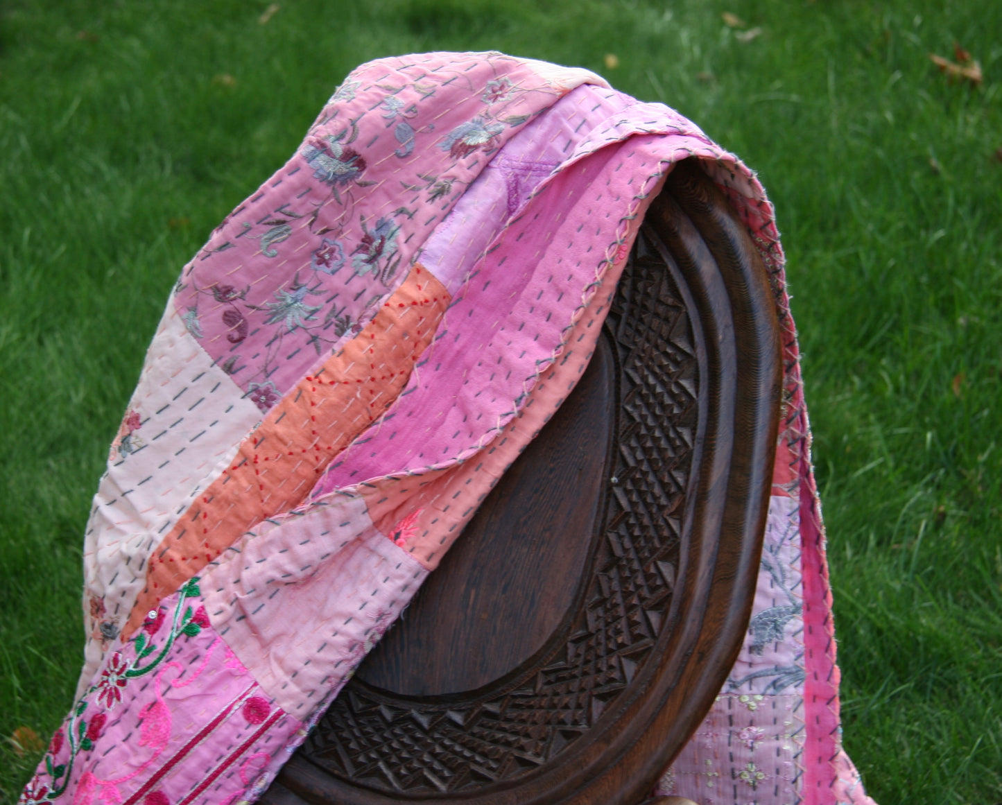 khambadia kantha quilt fair trade hand stitched