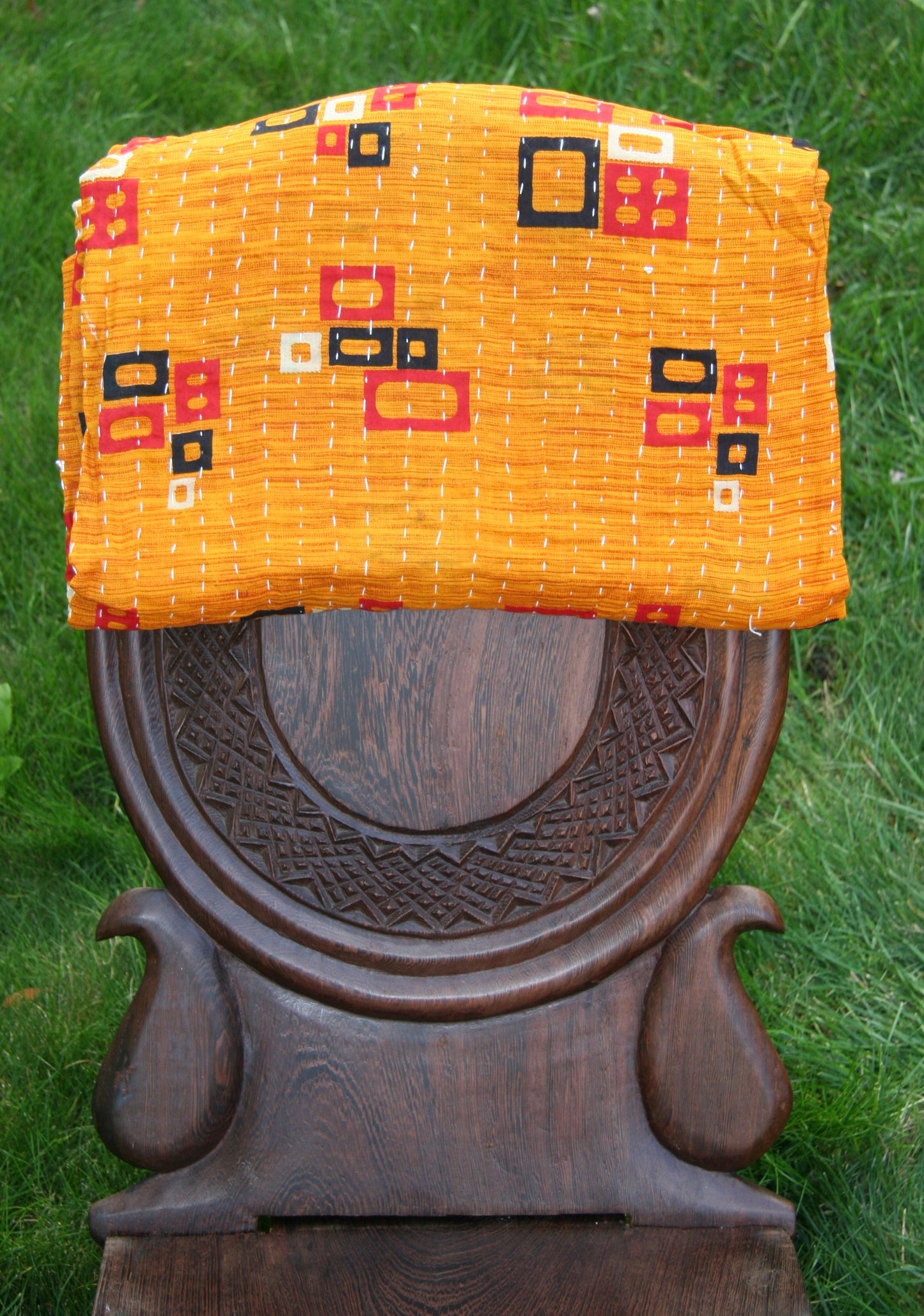 Quadrum Kantha Quilt - Fair Trade Hand-Stitched