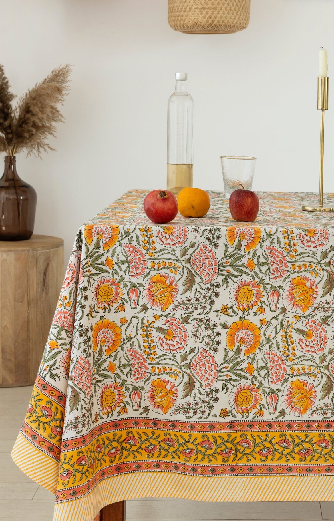 risus tablecloth fair trade handmade block print