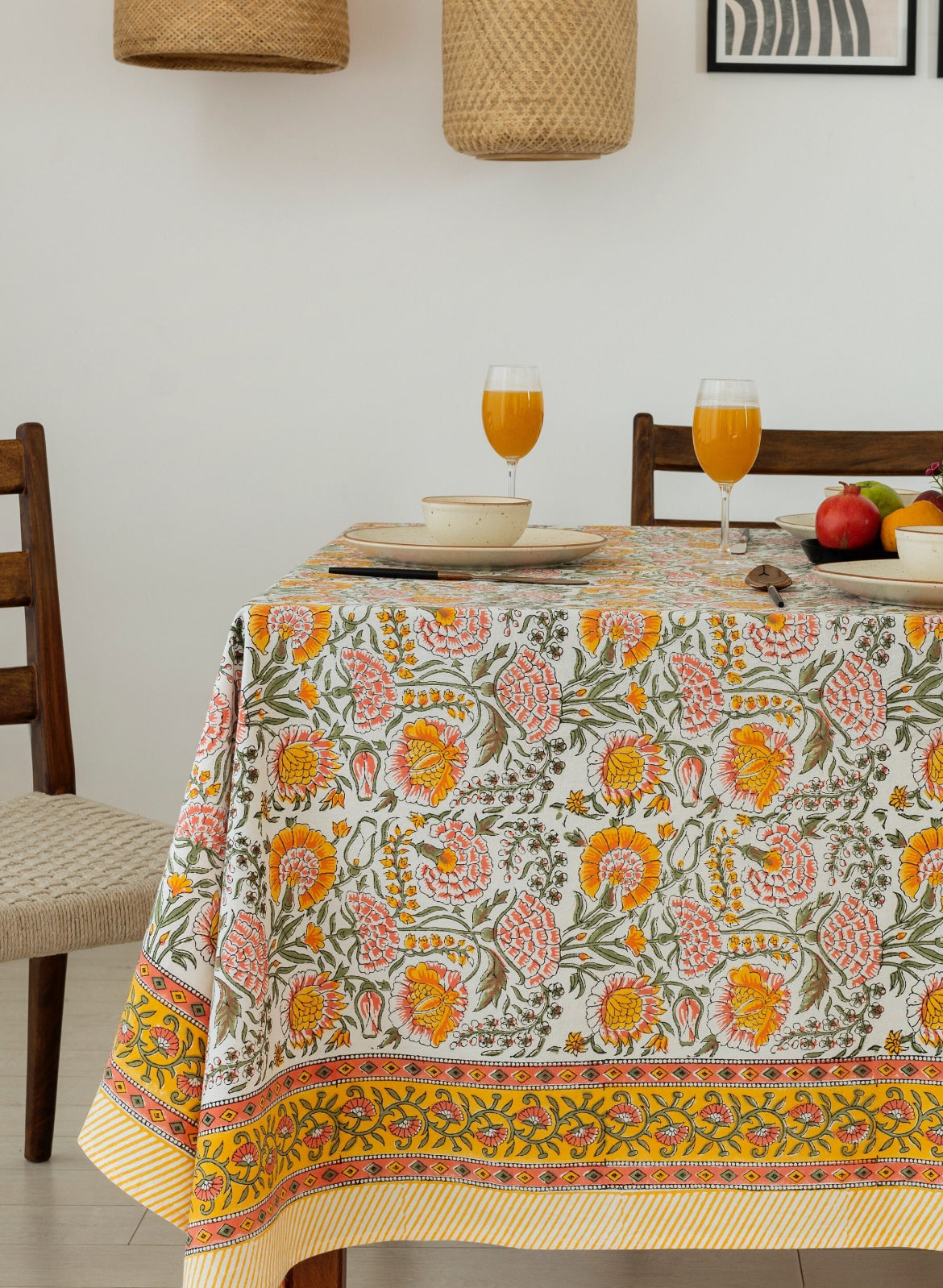 risus tablecloth fair trade handmade block print