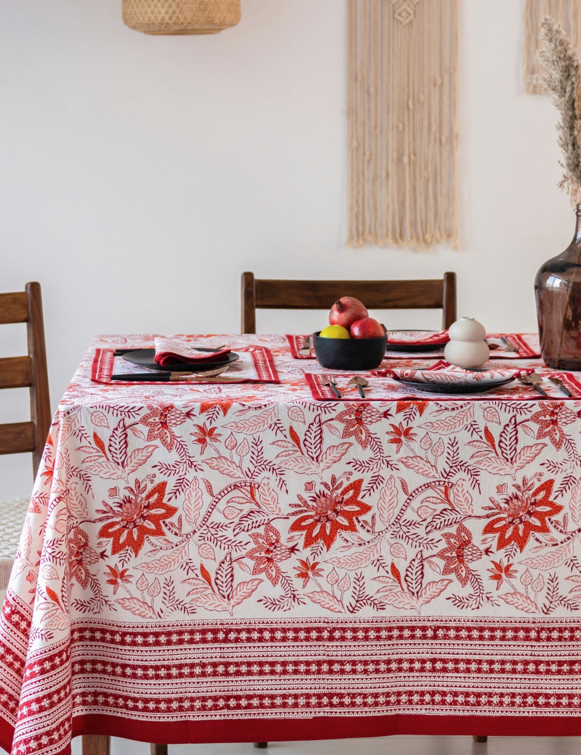 rubor tablecloth fair trade handmade block print