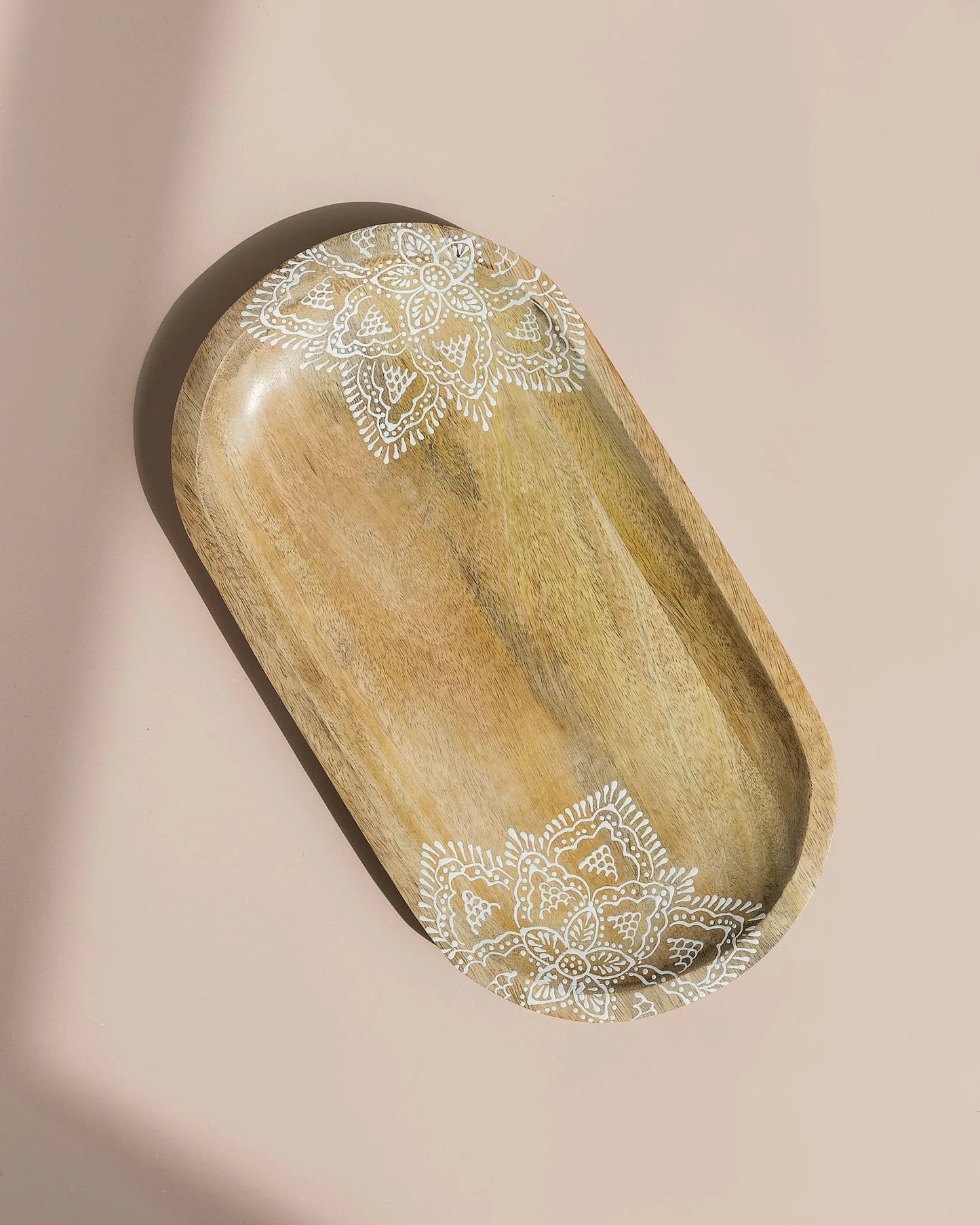 mandala tray fair trade handmade mango wood