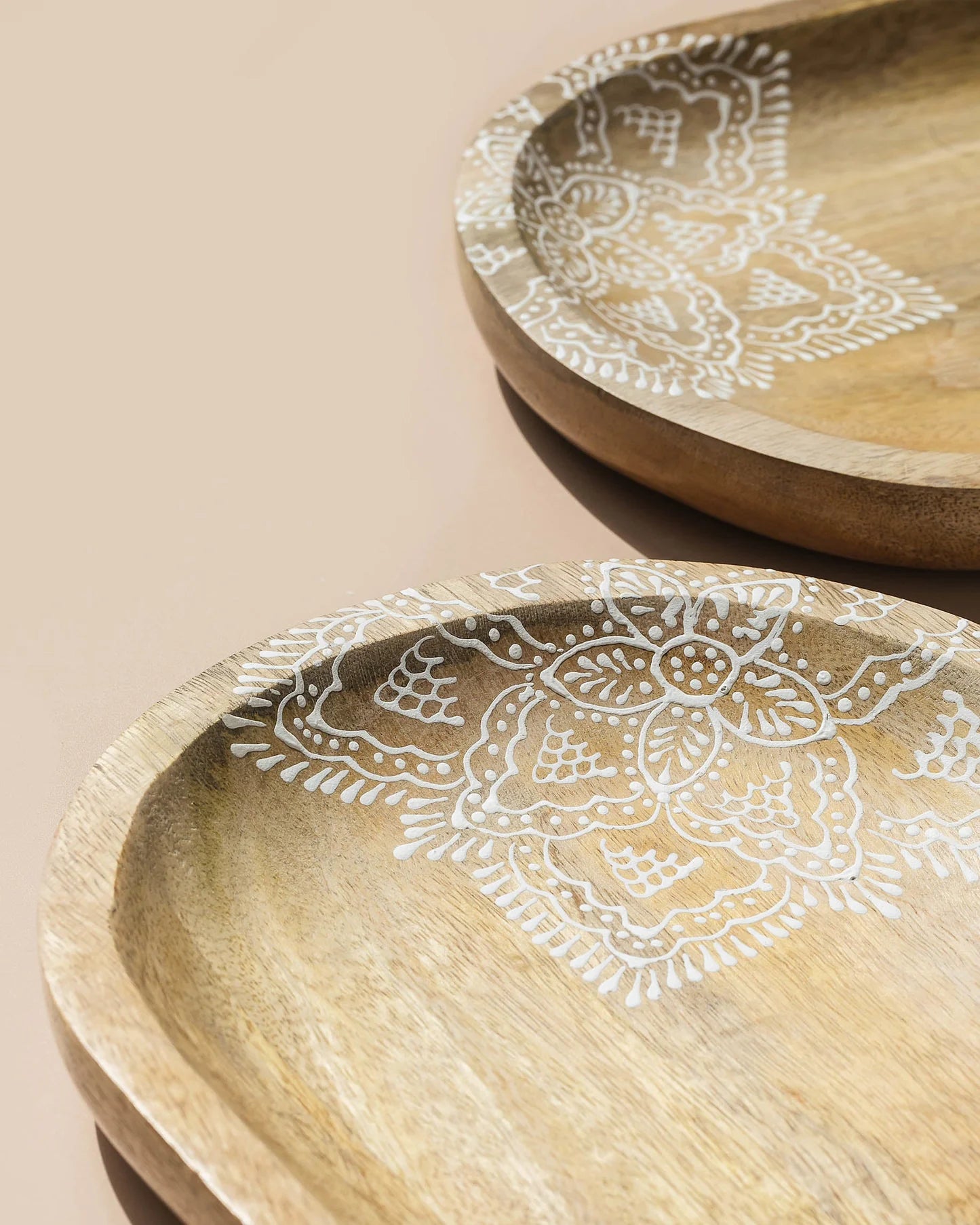 mandala tray fair trade handmade mango wood