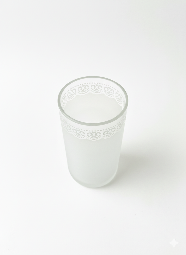 Tall Recycled Lace Glass Cup – Fair Trade Handmade in Egypt