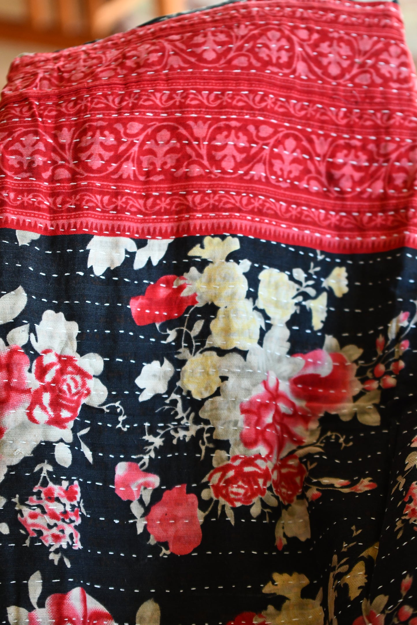 Rosae Kantha Quilt - Fair Trade Hand-Stitched