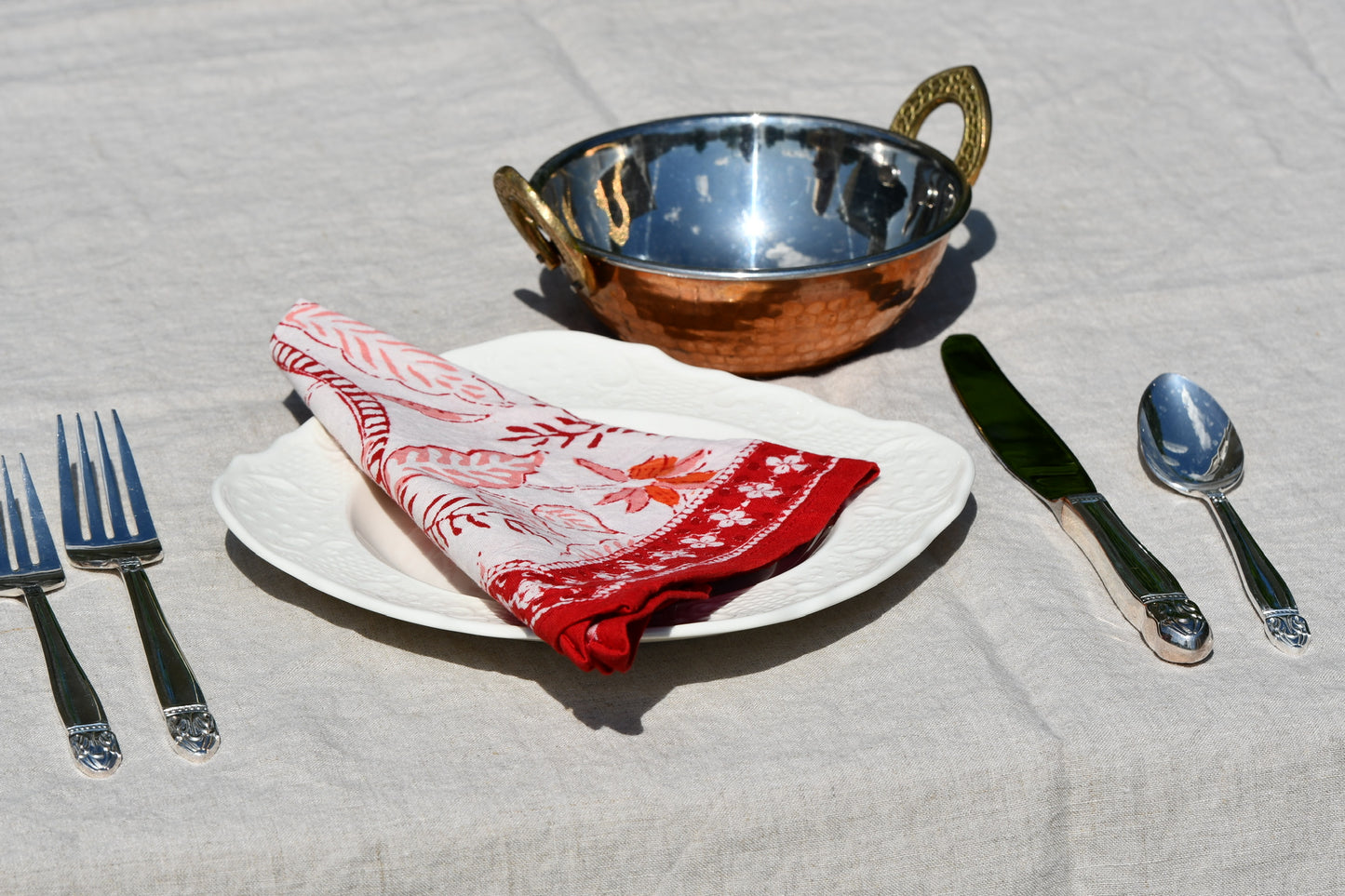 Rubor Napkin Set - Fair Trade Handmade Block Print