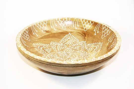 Mandala Bowl - Fair Trade Handmade Mango Wood