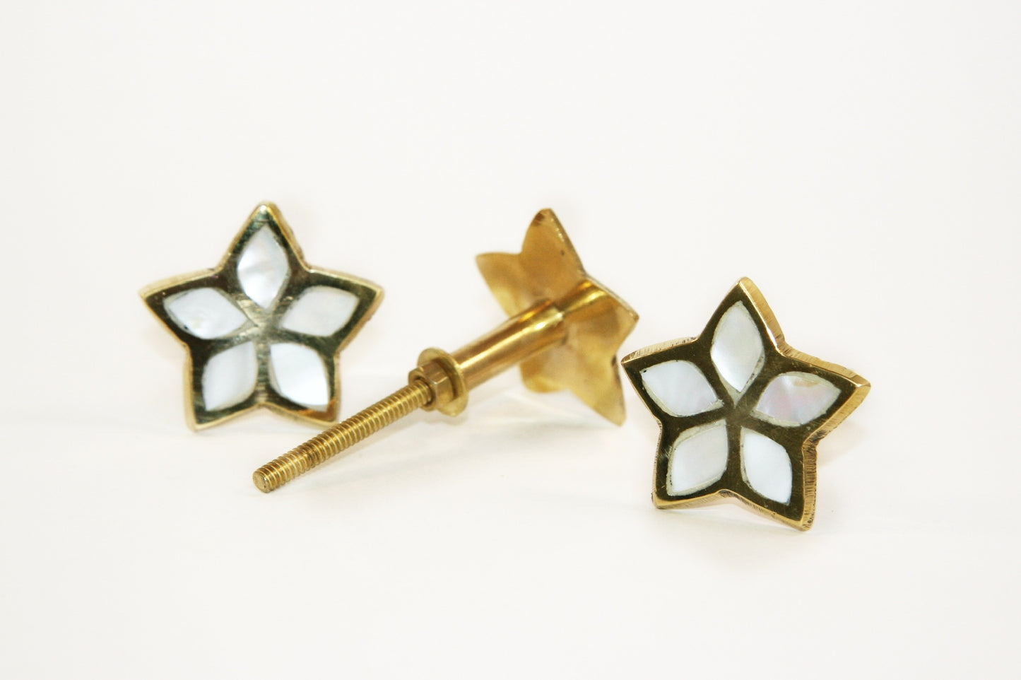 Mother of Pearl Star Cabinet Knobs - Fair Trade