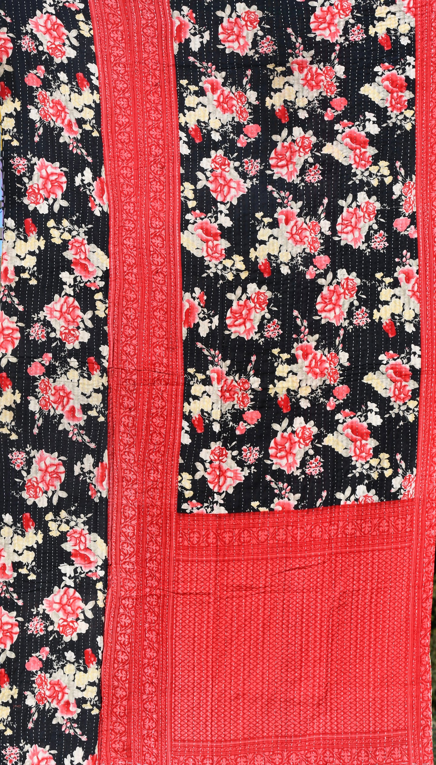 Rosae Kantha Quilt - Fair Trade Hand-Stitched