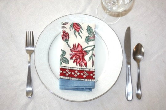 Amica Napkin Set - Fair Trade Handmade Block Print
