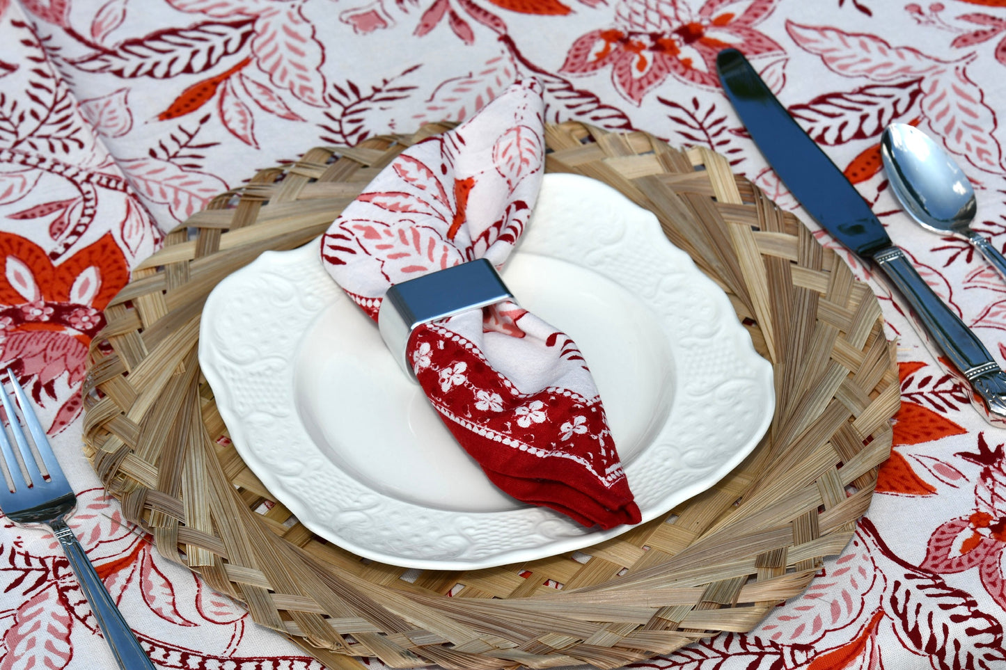 Rubor Napkin Set - Fair Trade Handmade Block Print