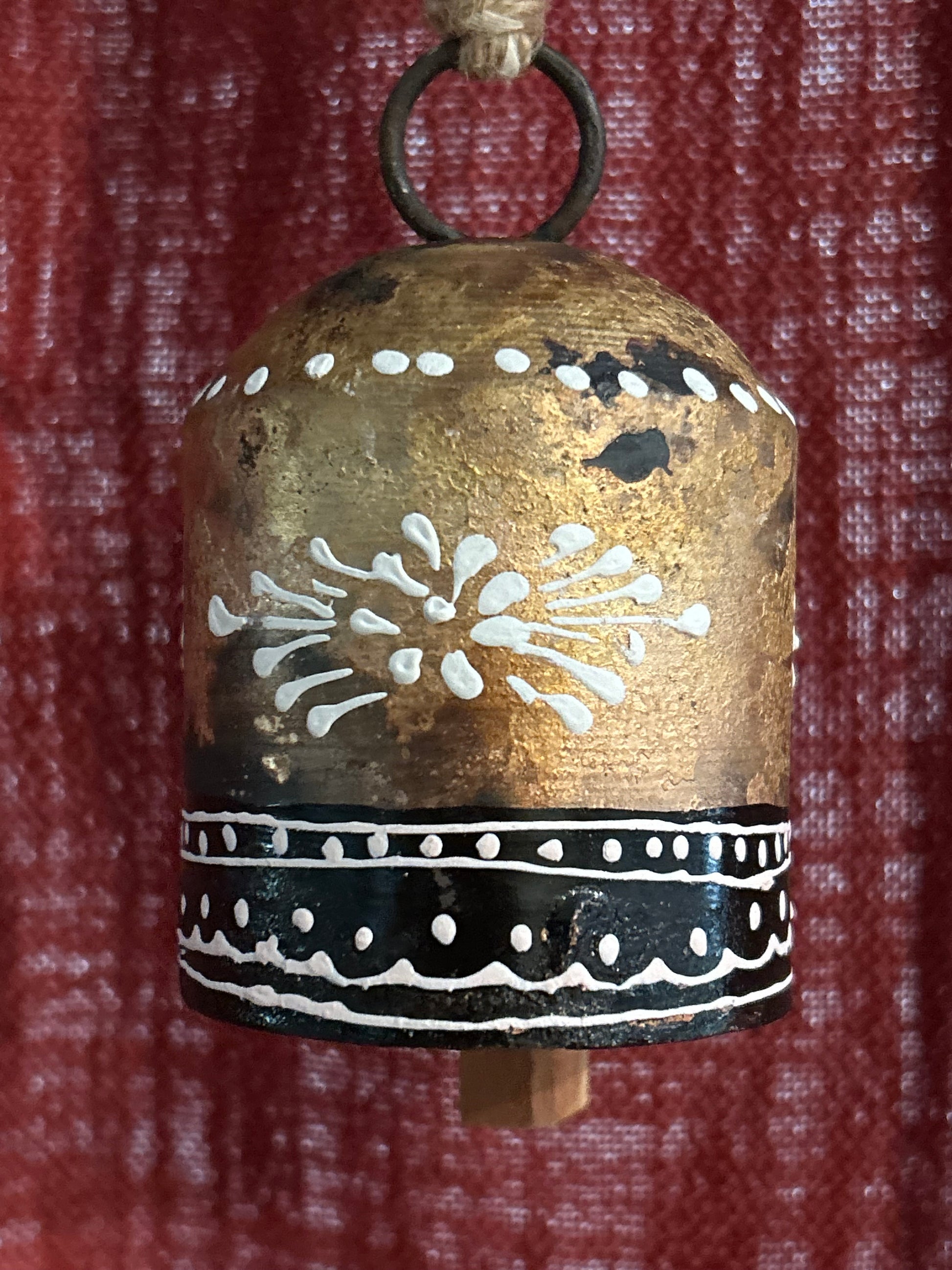 large gold bell set fair trade handmade painted