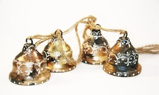 medium gold bell set fair trade handmade painted
