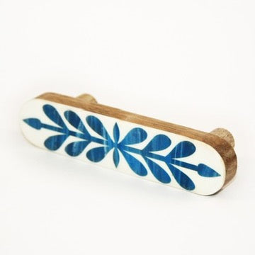 blue blossom drawer handle fair trade resin