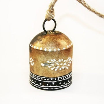 large gold bell set fair trade handmade painted