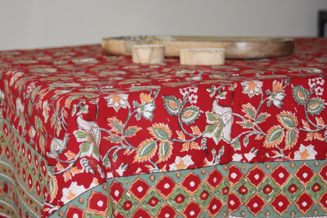 Messias Tablecloth - Fair Trade Handmade Block Print Tablecloth