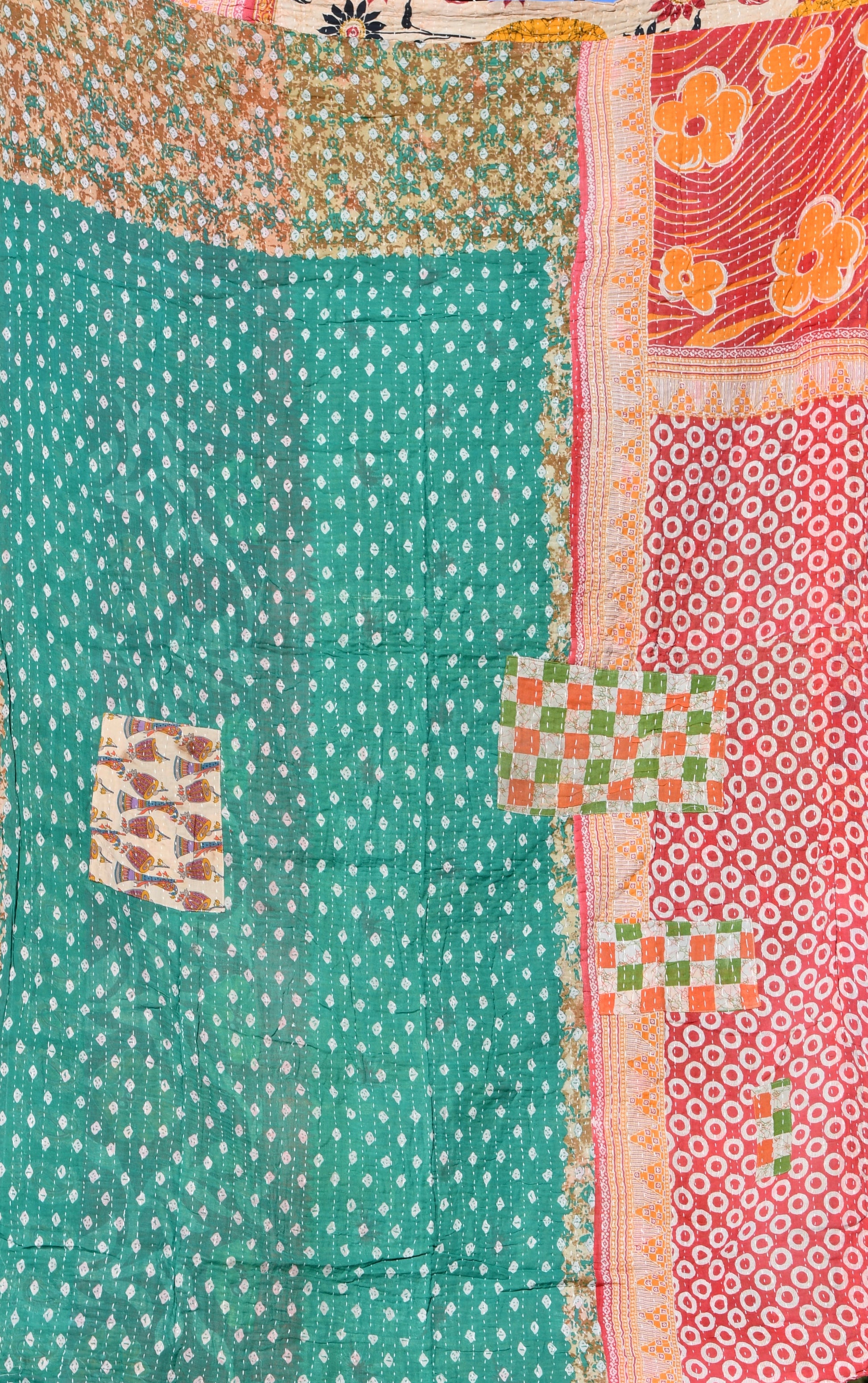 kantha quilt fair trade hand stitched 30