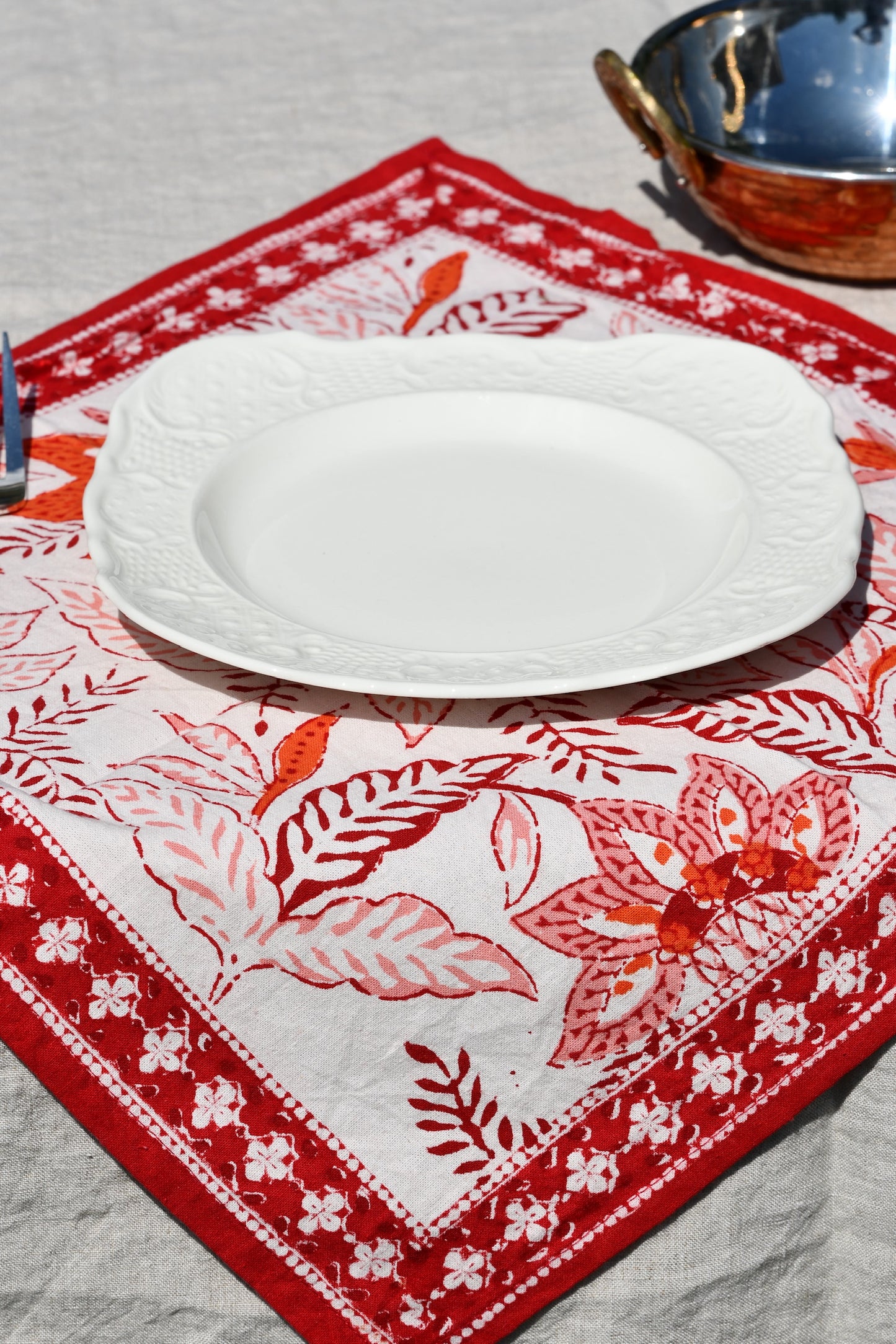 Rubor Napkin Set - Fair Trade Handmade Block Print