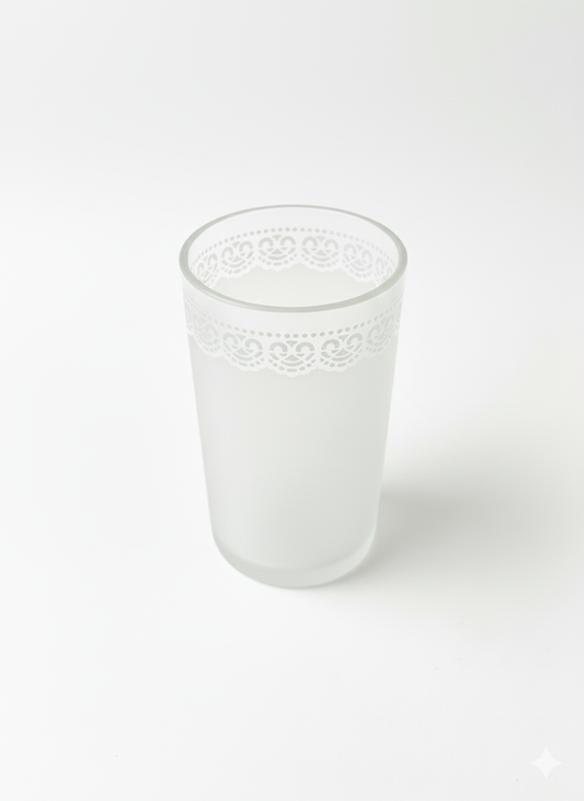 Tall Recycled Lace Glass Cup – Fair Trade Handmade in Egypt
